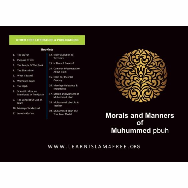Morals and manners of Muhummed pbuh